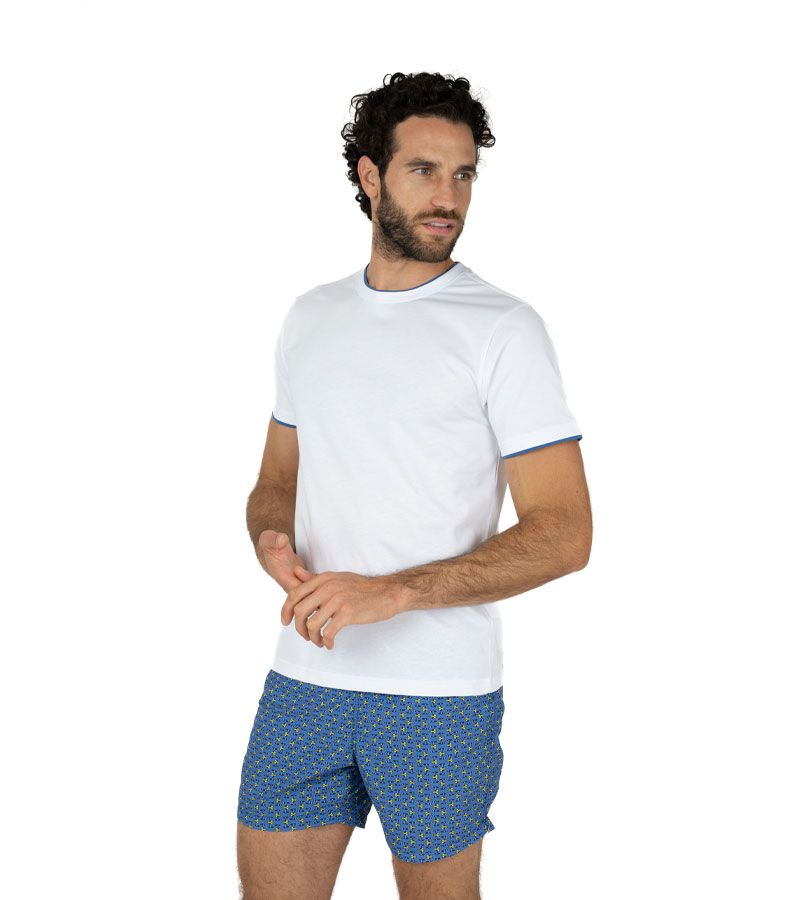 Zeybra T-SHIRT DOPPIO COLLO 100% COTONE BIANCO Smaltimento dello stoccaggio