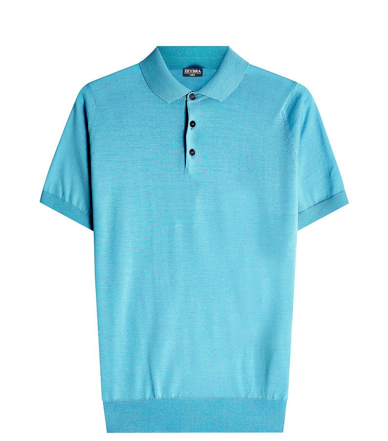 Zeybra POLO UOMO COTONE CREPE CIELO Liquidazione
