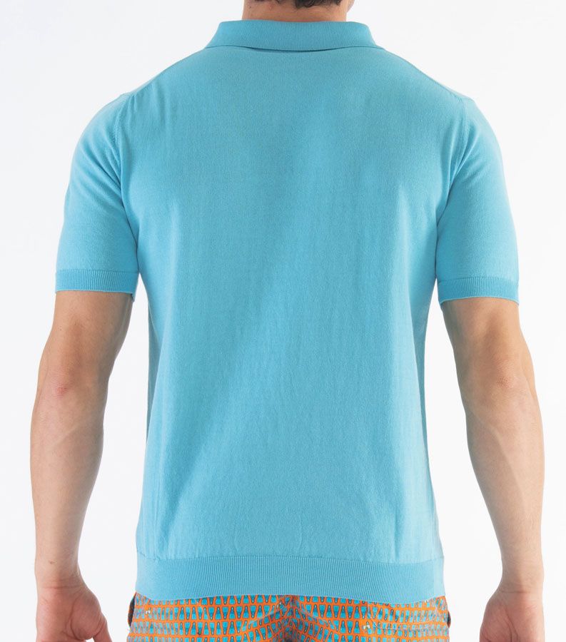 Zeybra POLO UOMO COTONE CREPE CIELO Liquidazione