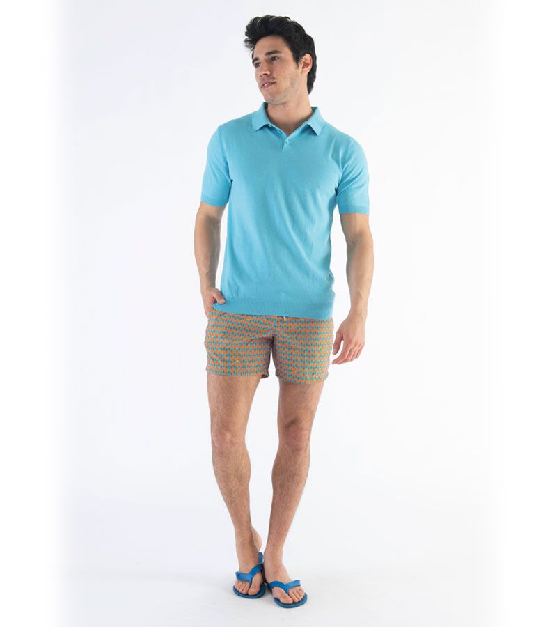 Zeybra POLO UOMO COTONE CREPE CIELO Liquidazione